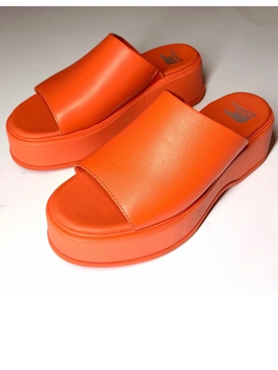 Sorel Shoes - Sorel Women's DAYSPRING Orange Platform Slide Sandals Size- 7